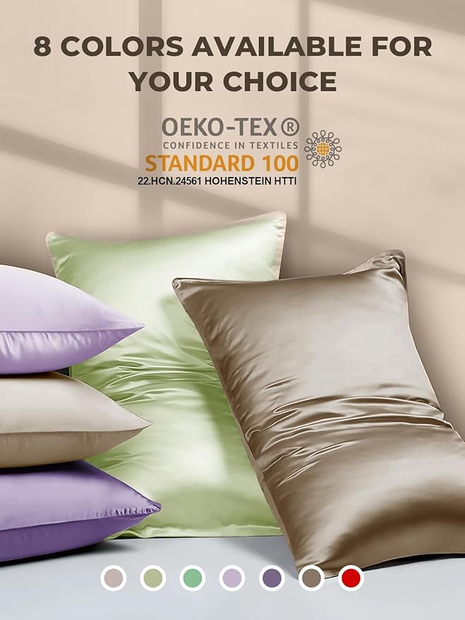 Mulberry Silk Pillowcase for Hair and Skin, SGMSILK 22 Momme Natural Silk Pillow Cases with Zipper, 6A Soft and Smooth Single Sided Pure Silk Pillow Cover (Dark Brown, Standard 20"x26")