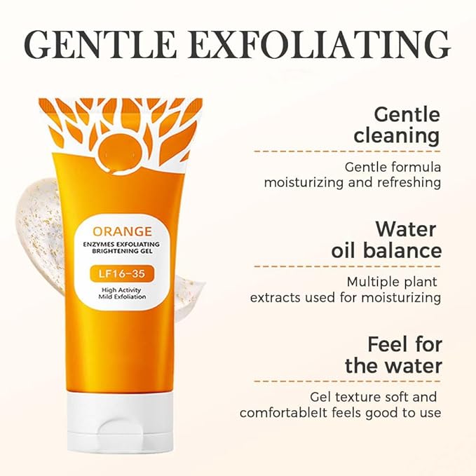 2025 New Orange Exfoliating Gel for Face and Body, Oranges Enzymes Exfoliating Gels Remove Blackheads Moisturize Skin, Upgrade Exfoliatings Cleansing Gel Scrub Clean Pores (Orange, One Size)