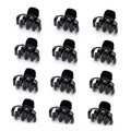 Cobahom 12 Pack Small Hair Claw Clips 1.2 Inch Plastic Hair Clips for Thin Hair No-Slip Mini Hair Clips Hair Styling Accessories for Women and Girls (Black)