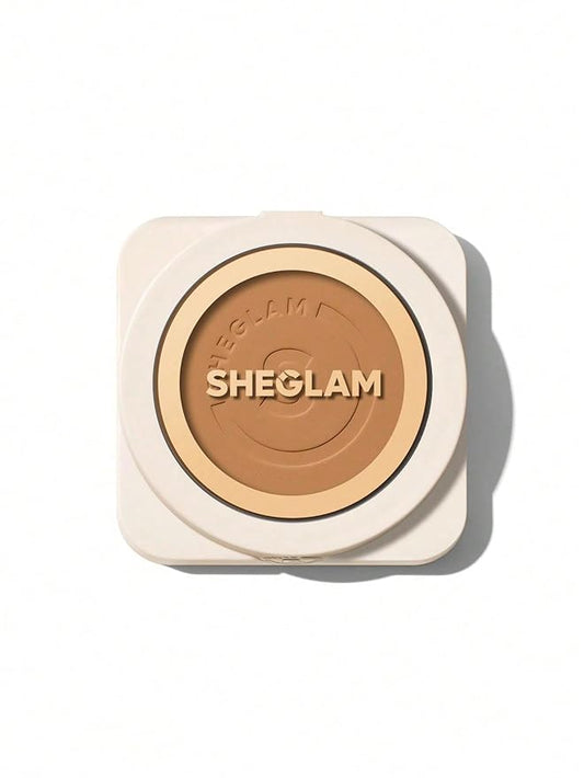 SHEGLAM SKin-Focus Full Coverage Powder Foundation Oil-Control Lightweight Face Pressed Powder Makeup-Peach