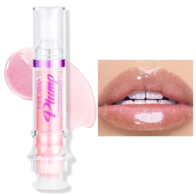 Natural Spicy Lip Plumping Booster Lip Plumping Oil，Lip Plumper Gloss, Ultra-Hydrating & Nourishing Plump and Pout Lip Plumper, Glossy Finish Fuller Lip Plumping Lip Gloss for Women Girls(02#)
