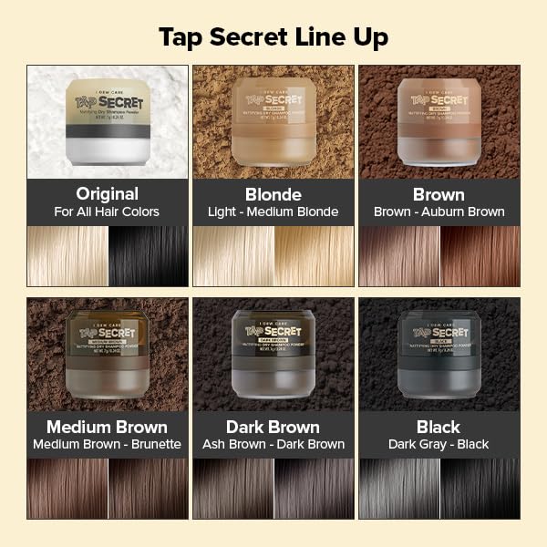 I DEW CARE Biotin Clarifying Dry Shampoo - Tap Secret Original Duo Set | Strengthening & Volumizing, Powder Type, Refillable, Travel size, Non-aerosol, Korean Ginseng, Stocking Stuffers, 0.26 Oz * 2ea