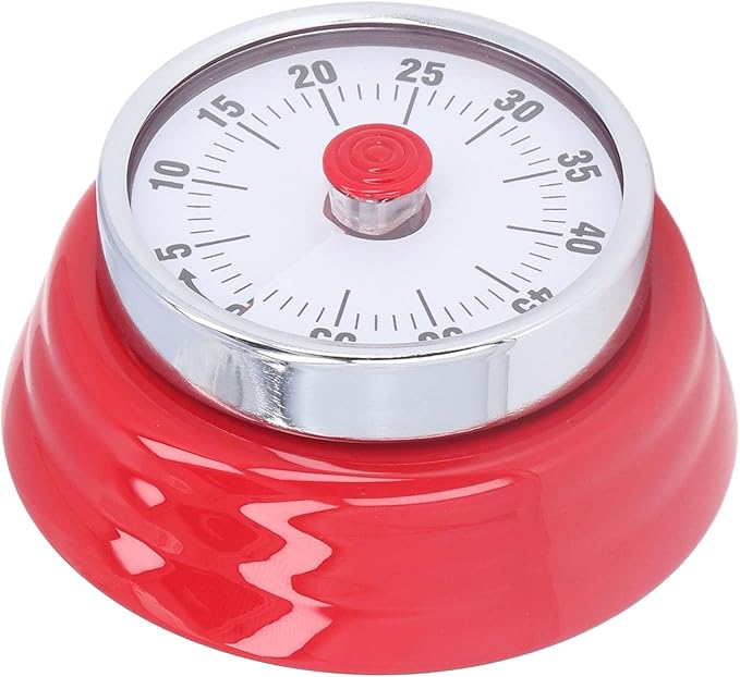 Portable Multifunctional Wall Mount Stainless Steel Classic Retro Magnetic Countdown Reminder for Hair Processing , 70dB Kitchen Timer , Cooking(Red) , 70dB Kitchen Timer , Portable Multifunctional W
