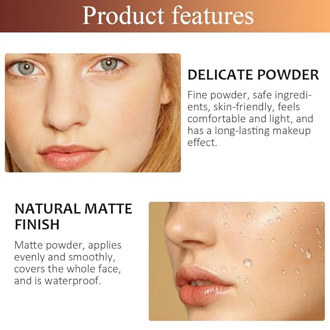 Pressed Matte Face Powder Makeup & Setting Powder for Poreless Wrinkle Blurring Contour Concealer Finishing,Lightweight,High Coverage,Shine Control, N.W 10g (01)