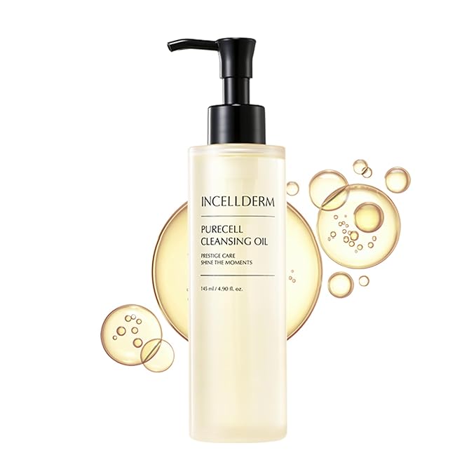 Riman Incellderm Purecell Cleansing Oil | 4.9 fl oz | Gentle Makeup Remover and Hydrating Cleanser | Lightweight and Non-Comedogenic | Suitable for Various Skin Types | Plant-Based Formula