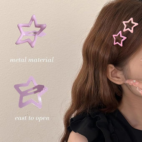 35 Pcs Colorful Star Hair Clips Non-slip Metal Snap Hair Clips and Barrettes for Girls and Women Cute Kawaii Star Hair Accessories Hairpins