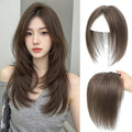 Hair Toppers for Women Real Human Hair Topper for Women with No Bangs Hairpieces Comfortable and Breathable 10 Inch Swiss Base 3D 360°Cover (Medium Auburn Brown, 10 Inch-3D-Side)