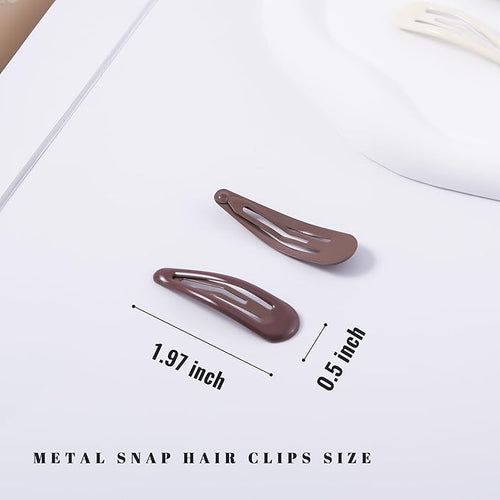 20 PCS Metal Snap Hair Clips Water Drop No Slip Barrettes for Women Bright Small Hair Clips For Thick And Thin Fine Hair,Green Red Brown Yellow Dark Blue,1.97 x 0.5 In.