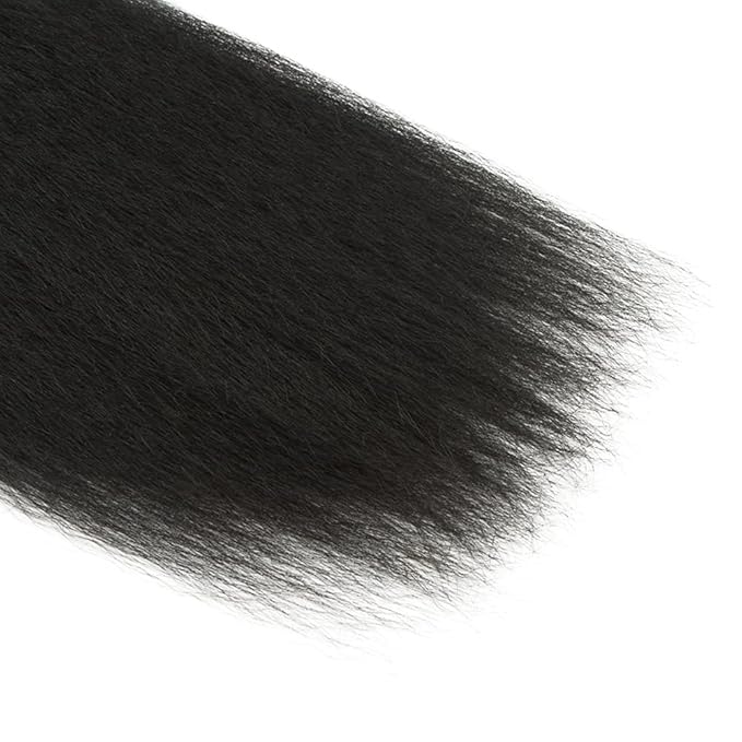 Bundles Human Hair Natural Black Kinky Straight Bundles Brazilian Virgin Soft and Silky Remy Hair Single Bundle 22 Inch Niegmeag Double Weft Color 1B Yaki Straight Bundle 100g