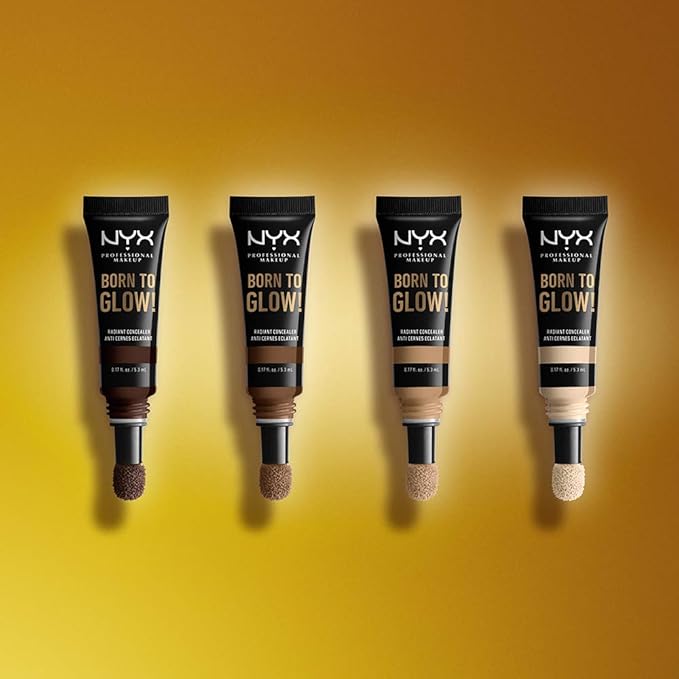 NYX PROFESSIONAL MAKEUP Born To Glow Radiant Concealer, Medium Coverage - Warm Caramel