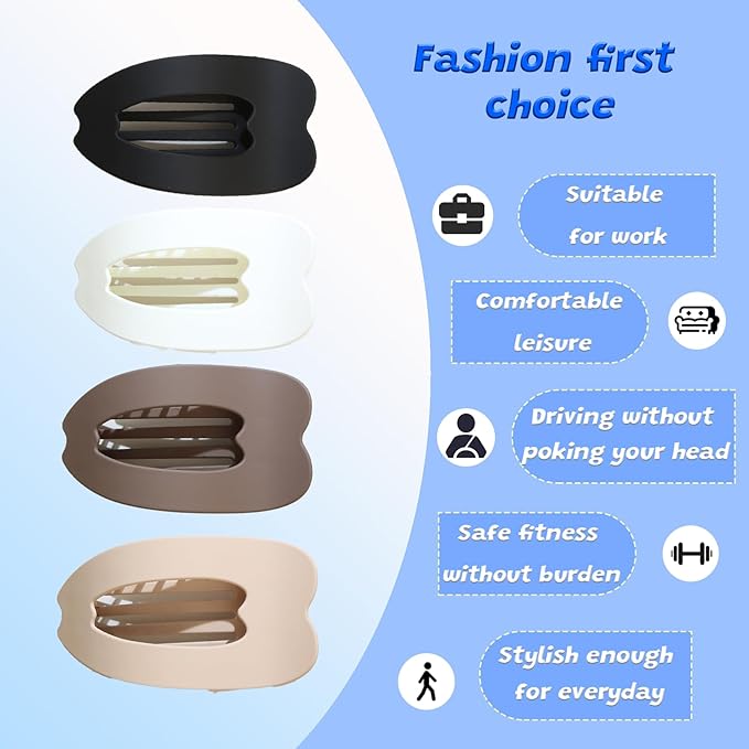 4 PCS Flat Hair Clips, Stylish Classic Hair Barrettes Large Flat Claw Clips, Strong Hold French Hair Clips for Thick and Thin Hair, Accessories for Women Girls