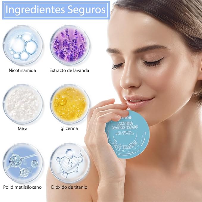 Maycheer Face Powder- Lasting Waterproof Face Powder-Maycheer Setting Powder Oil Absorbing Compact for Face (03, M)