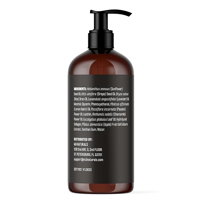 Lavender Massage Oil with Collagen and Stem Cells - Skin Firming Therapy Oil for Cellulite and Quick Absorption on Bum, Thighs, and Belly by M3 Naturals (Pack of 2)