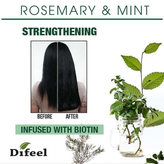 Difeel Rosemary and Mint Infused with Biotin - Root Stimulator 7.1 oz. - Hair Growth Scalp Treatment, Helps Strengthen & Prevent Shedding