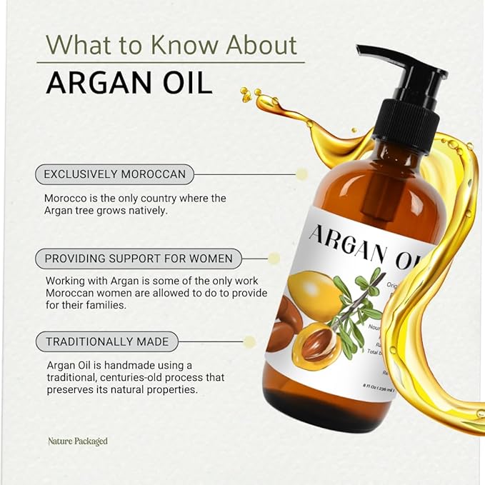 Argan Oil for Hair Growth Oil 1 Gallon (Aceite de Argan) - 100% Pure Cold Pressed Moroccan Oils - Suitable for Colored & Damaged Hair, Face, Body Oils, Nail & Scalp