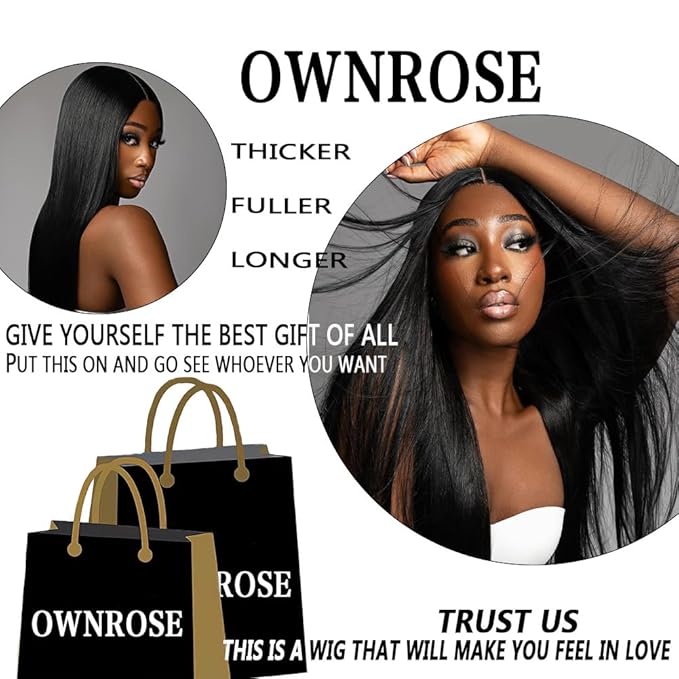 32 Inch 13x6 HD Lace Front Wigs Human Hair Straight Wigs Human Hair Pre Plucked 200 Density Glueless Wig Natural Black 13x6 Lace Frontal Wigs for Women