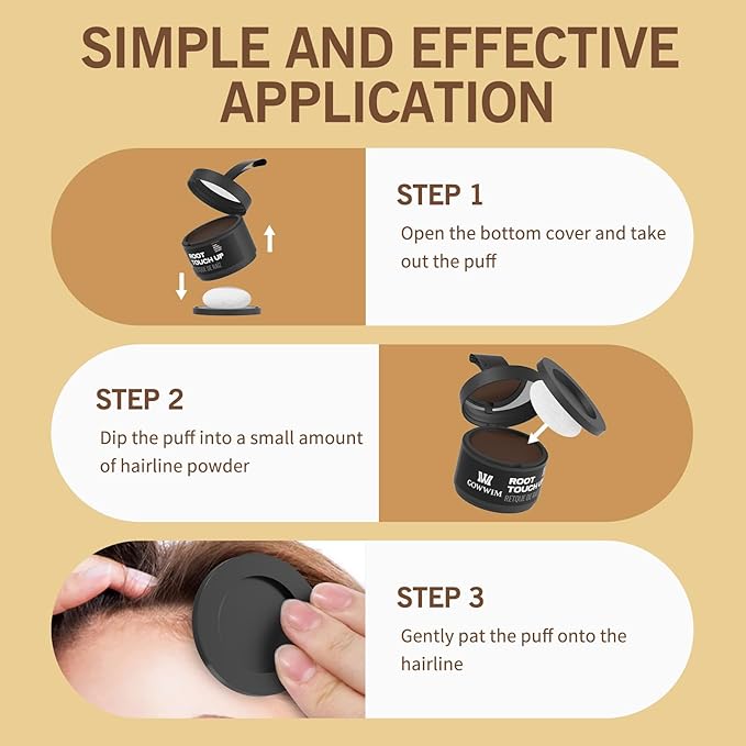 Hairline Powder (Red-Brown Bright) - Instantly Cover Gray Hair with Color Shadow, Touch-Up for Thin Hair 4g