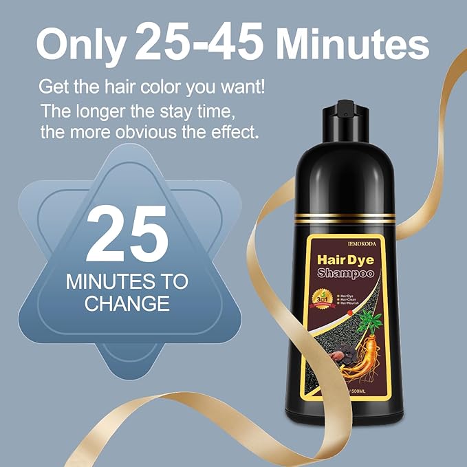 Hair Dye, Hair Dye Shampoo for Women & Men, Color Shampoo Hair Dye 16.12 Fl Oz, Safe and Natural Champu Para Canas (Dark Coffee)