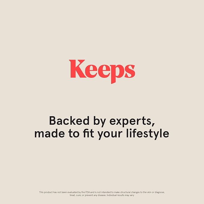 Keeps Daily Hair Growth Supplement for Visibly Thicker, Fuller Looking Hair - Hair Thinning Supplement with Biotin, Saw Palmetto, Vitamins A, B6, B12, C, D & Calcium - Men & Women - 3 Month Supply