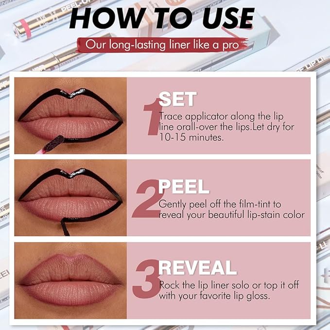 Matte Lip Gloss Stain-Peel Off Lip Liner Tattoo, Dark Brown Lip Tint，Long Lasting Peel Off Lip Stain, Waterproof Transfer-proof Lip Mask Lip Liner Peel Off Lip Gloss,Stayn Lip Makeup. #05