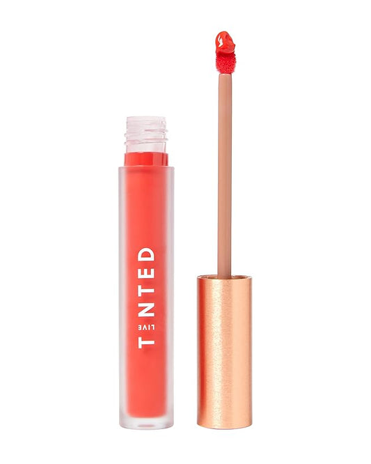 Live Tinted Huelip Liquid Lip Crème - Weightless, Long-Lasting Liquid Lip with Hyaluronic Acid and Jojoba Oil For a Soft, Comfortable, Moisturized Finish - 0.09 fl oz - Bright Orange Red