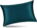 ALASKA BEAR Silk Pillowcase for Hair and Skin, 100% Mulberry Silk Pillow Cases King Size for Bliss Sleep with Random Color Scrunchy Gift Set Better Than Poly Satin, 1pc, Teal/Dark Turquoise