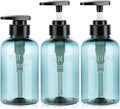 Segbeauty Shampoo and Conditioner Dispensers, 10oz Refillable Pump Bottles for Shower 300ml Body Wash Shampoo Dispenser 3 Packs Empty Plastic Press Bathroom Liquid Body Soap Gel Lotion Dispenser Blue