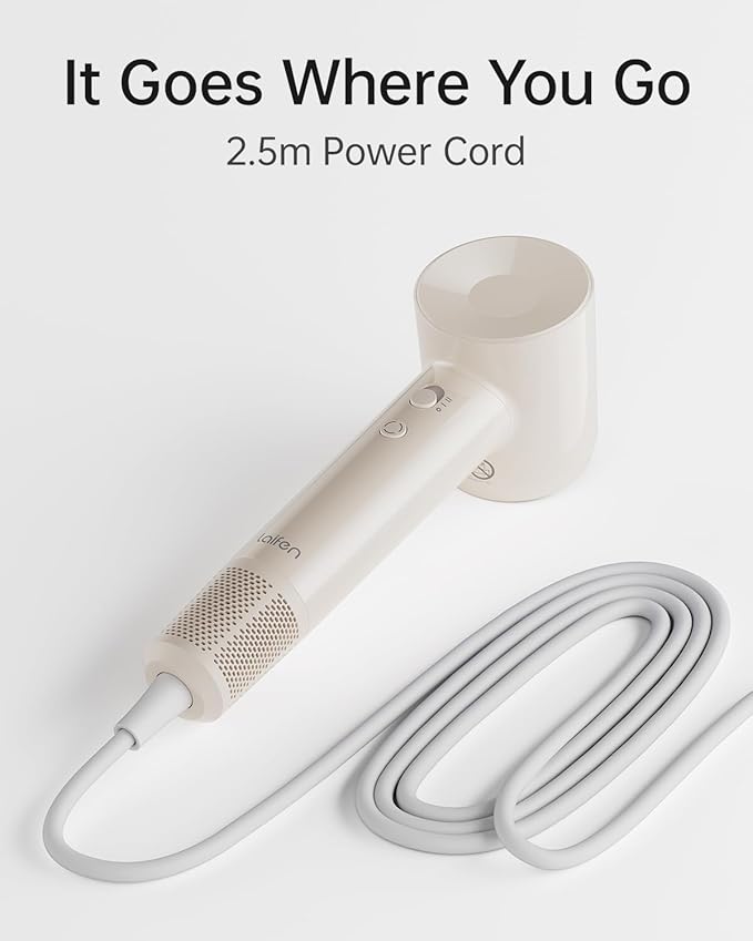 Laifen SE Lite Hair Dryer, Negative Ionic Blow Dryer with 10W RPM Brushless Motor for Fast Drying, High-Speed Low Noise Thermo-Control Hairdryer with Lightweight Design for Home/Portable Travel