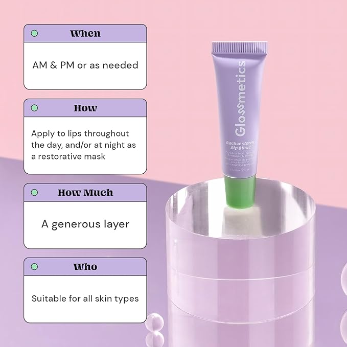 Glossmetics Lychee-Berry Overnight Lip Mask - Hydrating, Moisturizing Lip Balm for Soft, Smooth Lips