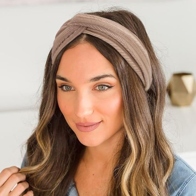 Elastic Knotted Headbands for Women Wheat Pattern Cloth Head Hair Bands for Women's Hair Non Slip Boho Wrap Twisted Hair Accessories