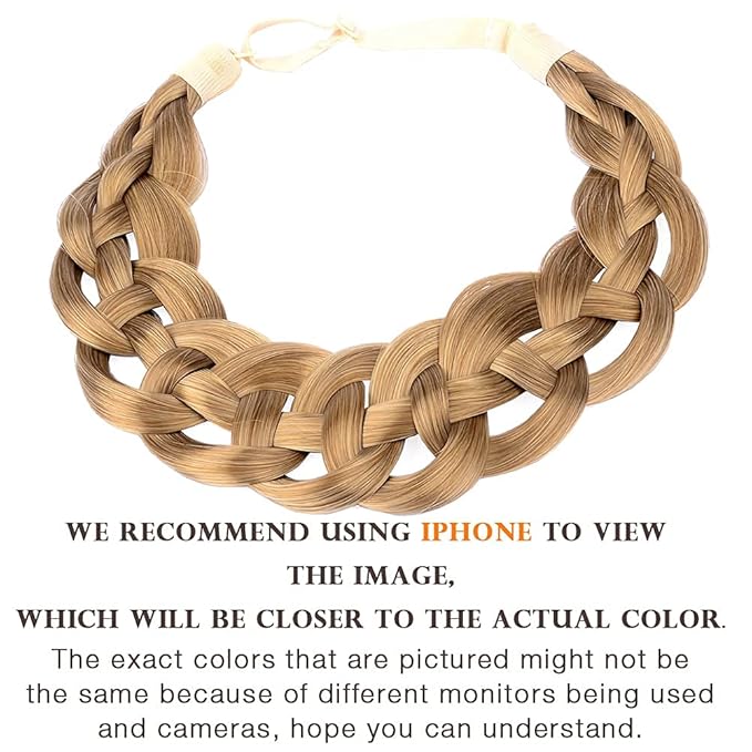 DIGUAN Hollow out Synthetic Hair Braided Headband Hairpiece Women Girl Beauty accessory for Women (Dark Blonde)