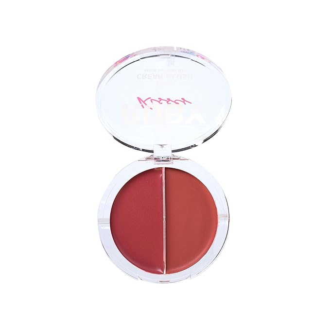 Ruby Kisses Duo Cream Blush, Smooth, Natural-Looking, Long-Lasting Face Makeup Blush for Cheeks, Lips, and Eyes, Buildable and Blendable, Infused with Green Tea, Aloe Vera Extract, and Hyaluronic Acid