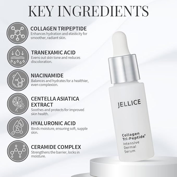 Intensive Dermal Collagen Tripeptides Serum for Face - Collagen Serum for Women with All Skin Types - Enhanced Hydration & Nourishment - Japanese Cosmetics - 1.01 fl oz