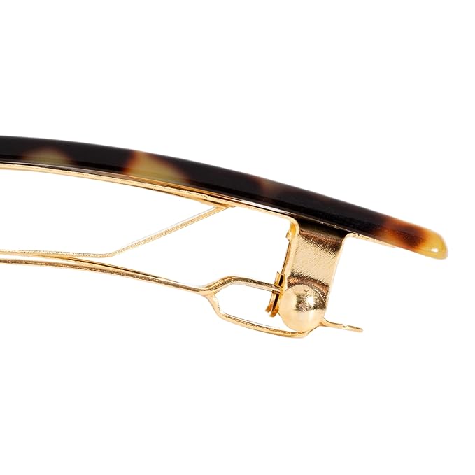France Luxe Tortoise Hair Barrette for Thin Hair, Classic Rectangle French Barrette for Women, Lightweight and Comfortable, Strong Hold, Tokyo