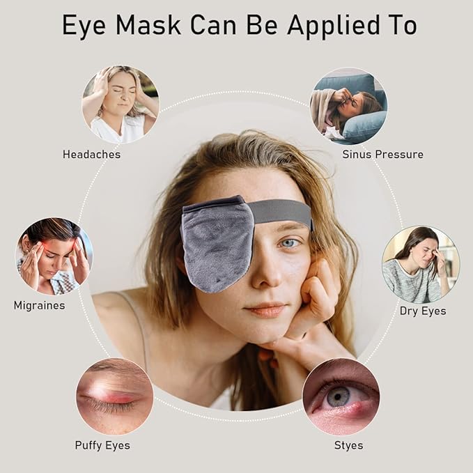Single Moist Heat Eye Compress Pad, Microwavable, Eye Mask for Dry Eye, Good for Pink Eye, Blepharitis and Stye Eye, Reusable Gel Eye Mask with Storage Pouch