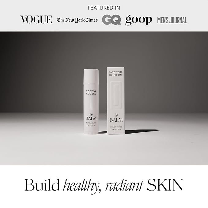 Doctor Rogers Lip Balm, Hydrating and Softening Lip Moisturizer For Very Dry Lips, Dermatologist-Created, Natural, & Hypoallergenic Moisturizing Lip Balms, 4.25g Tube, Pack of 3