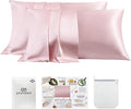 PROMEED 100% Silk Pillowcase Set of 2 with Hidden Zipper, 23 Momme 3rd Gen Grade 6A+ Mulberry Silk Pillow Case 2 Pack for Hair and Skin, Soft and Breathable (King 20"x36", Pink)