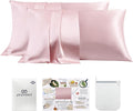 PROMEED 23 Momme Silk Toddler Pillowcase 2 Pack with Free Laundry Bag, Natural Highest Grade 6A+ 100% Mulberry Silk Pillow Case Set of 2, Zipper (Toddler/Travel 13"x18", Pink)