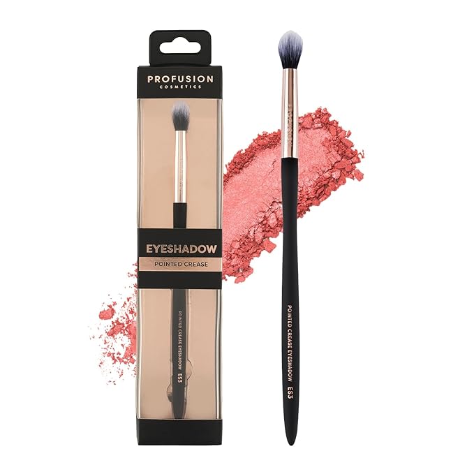 Profusion Cosmetics Pointed Crease Eyeshadow Brush Soft Synthetic Eyeshadow Blending For small Crease Eyebrow Long Lasting smudge Flawless Makeup Look