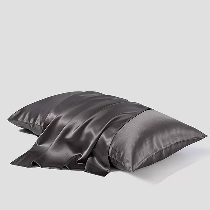 Premium Silk Pillowcase for Hair and Skin Made in USA, 100% 22 Momme Mulberry Silk King Size Pillow Cases with Zipper, Hypo Allergenic Pillow Case, 1pc 20"x36" (King, Slate Grey)
