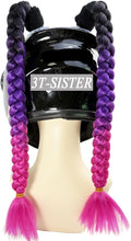 Braids Pigtails with Suction Cup for Motorcycle, Ski, Bicycle Helmet Decoration 2 Pieces