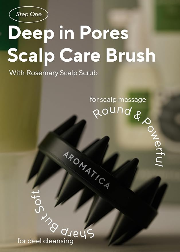 AROMATICA Rosemary Scalp Care Gift Set - Hydrating Scalp Treatment with Rosemary Enhancer, Rosemary Scalp Scrub and Dual Scalp Brush - Free from Sulfate, Silicone, and Paraben, Korean Hair Care.