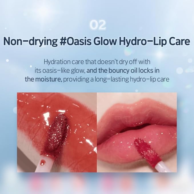 ETUDE Over Glowy Lip Stain Tint #13 Mauve Violet | Non-Sticky Vegan Lip Tint | Moisturized & Long-lasting Lip Gloss | Daily Lip Stain for Dry Lips, Korean Makeup