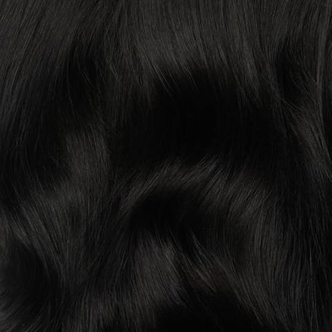Luxy 100% Remy Human Hair – Halo Clip-In Hair Extensions –Natural Looking Volume & Length - One-Piece - Easy 5-Min Application 140 grams 16"Off Black Halo Clip-In