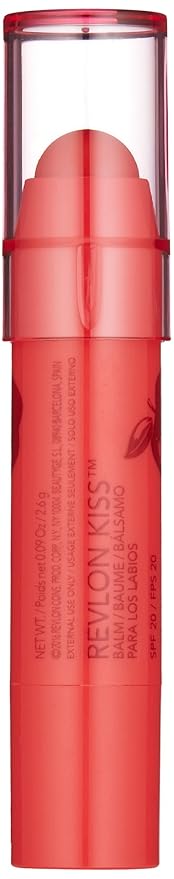 Revlon Lip Balm, Kiss Tinted Lip Balm, Face Makeup With Lasting Hydration, SPF 20, Infused With Natural Fruit Oils, 030 Crisp Apple, 0.09 Oz