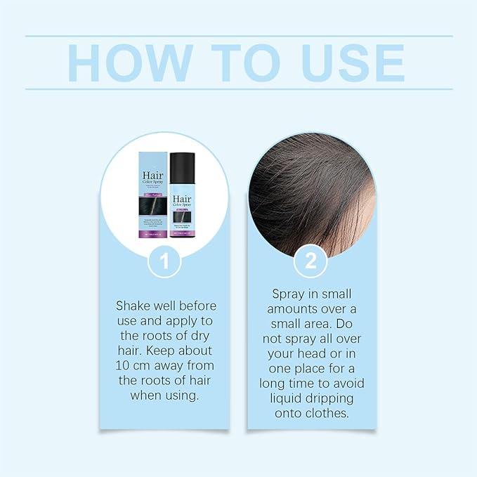 Temporary Root Touch Up Spray,Temporary Root Touch Up Hair Color Spray,Instant Covers Grey Hair (Black)