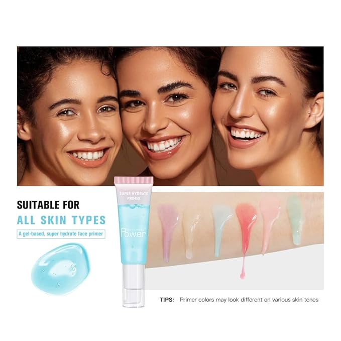 Super Hydrate Primer - Translucent Gel Formula for Long-lasting Makeup | Works on All Skin Types and Tones, Perfect Pre-makeup Primer (03 watermelon)