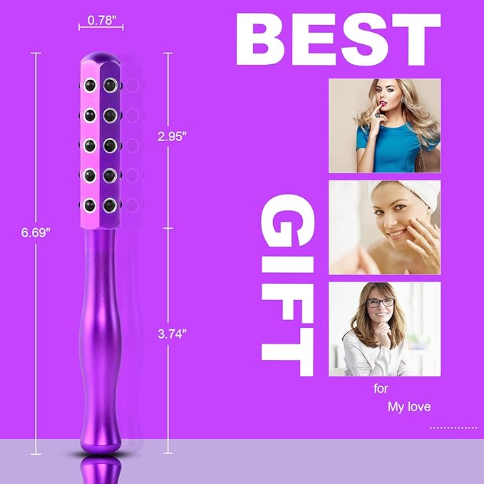 2025 Beauty Roller – Germanium Stone Face Sculpting Tool, Uplift Facial Massaging Beauty Tool, Firming Massage Wand for Skin Tightening, Portable Cooling & Sculpting (Purple)