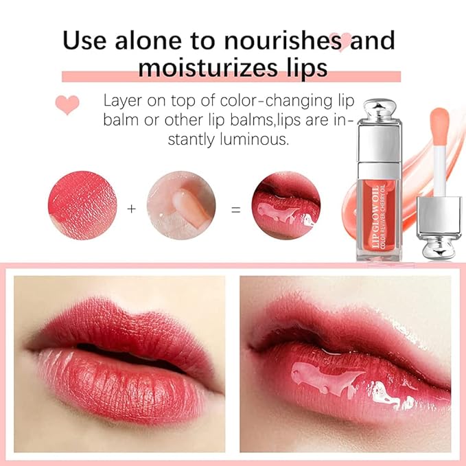 Moisturizing Lip Oil,No-Sticky Gloss Balm Care,Fruit Flavoured Oil for Dry Lip's Hydrating and Nourishing (007#Raspberry) 0.2 OZ