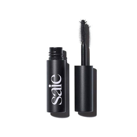 Saie Mini Mascara 101 - Lash Lengthening Mascara for Thick, Bold, Lifted Lashes - Buildable Eye Makeup Formulated to Strengthen and Condition with Rich Nutrients - Black (0.17 oz)
